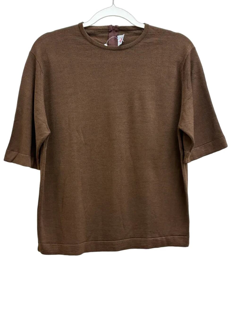 Bleyle Brown Short Sleeve Knit Top Back Zip